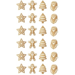 1 Feuille de 24  Dcors MonoShape Golden Touch  Nol pour Chocolat