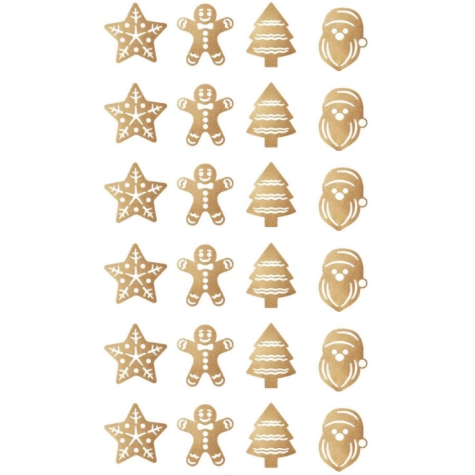 1 Feuille de 24  Dcors MonoShape Golden Touch  Nol pour Chocolat 