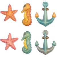 Assortiment de 3 Dcors Marins  Chocolat blanc