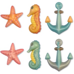 Assortiment de 3 Dcors Marins  Chocolat blanc