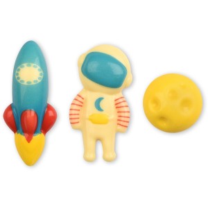 Assortiment de 3 Dcors Espace  Chocolat blanc