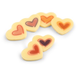 6 Mini Coeurs  1,6 cm  Chocolat blanc