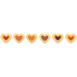 6 Mini Coeurs  1, 6 cm  Chocolat blanc. n1
