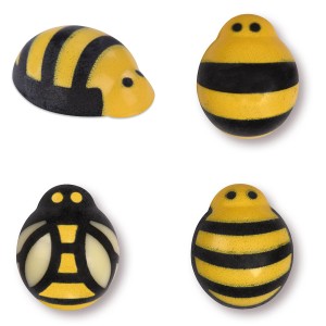 5 Mini Abeilles   1,5 cm  Chocolat blanc