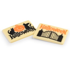 2 Plaquettes Halloween 5 cm  Chocolat Blanc