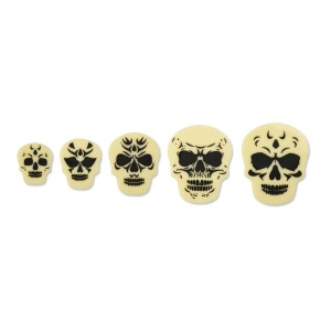 Set de 5 Crnes Effrayants  Chocolat Blanc