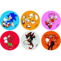 12 Stickers � Biscuits Sonic (5,5 cm) - Sucre