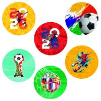12 Stickers � Biscuits Coupe du Monde de Football  (5,5 cm) - Sucre