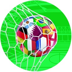 12 Stickers � Biscuits Coupe du Monde de Football  (5, 5 cm) - Sucre. n�2