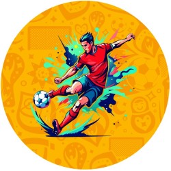 12 Stickers � Biscuits Coupe du Monde de Football  (5, 5 cm) - Sucre. n�3