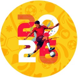 12 Stickers � Biscuits Coupe du Monde de Football  (5, 5 cm) - Sucre. n�4