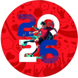 12 Stickers � Biscuits Coupe du Monde de Football  (5, 5 cm) - Sucre. n�6