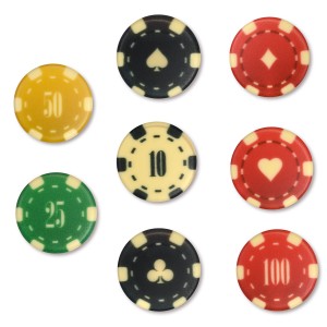 8 Jetons Casino (3,8 cm) - Chocolat Blanc