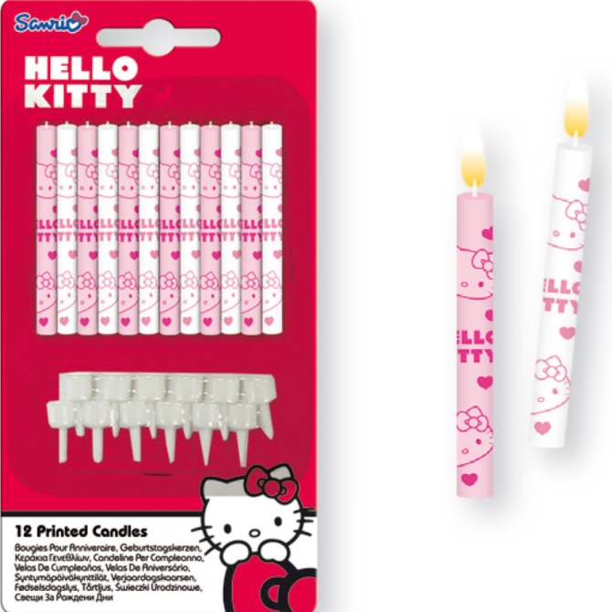 12 Bougies Hello Kitty Cerise 