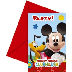 6 Invitations Mickey Party