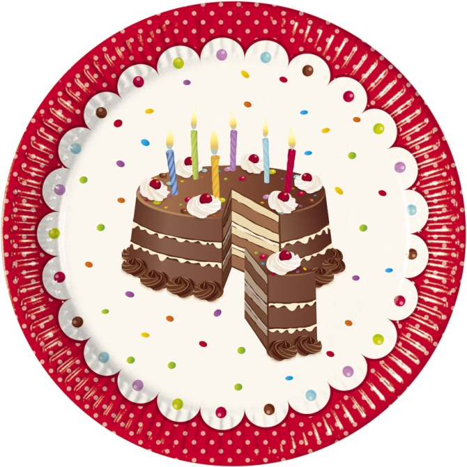 8 Assiettes Birthday Cake 