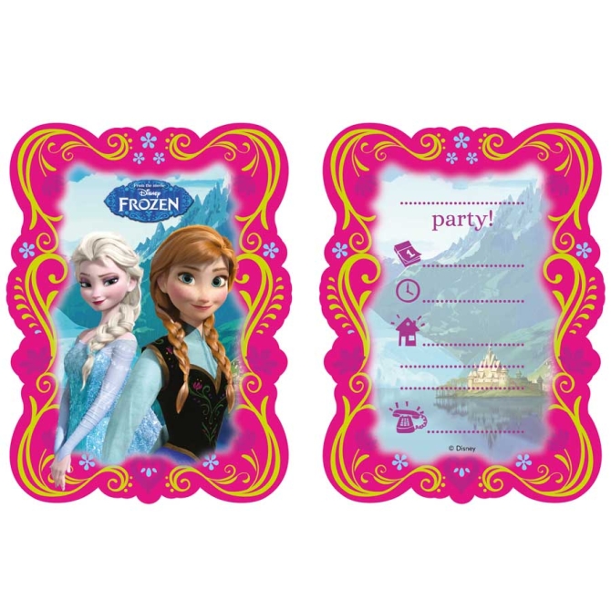 6 Invitations La Reine des Neiges 