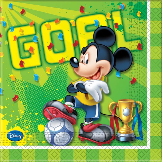 20 Serviettes Mickey Goal 