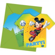 6 Invitations Mickey Goal