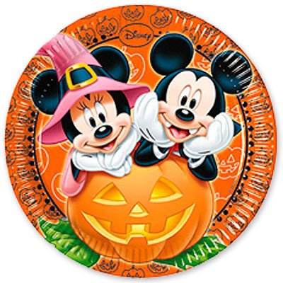 8 Assiettes Mickey et Minnie Halloween 