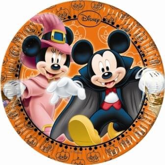 8 Petites assiettes Mickey et Minnie Halloween 
