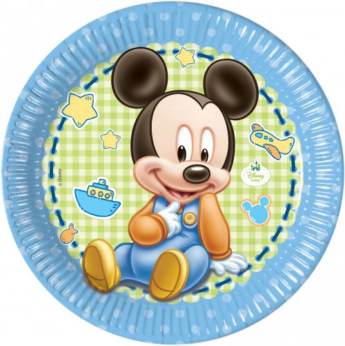 8 Assiettes Mickey Baby Pour L Anniversaire De Votre Enfant Annikids