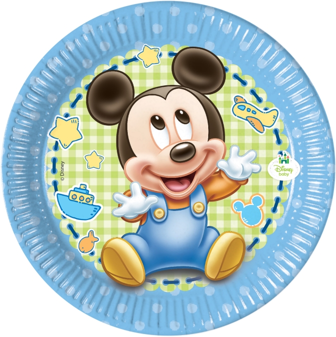 8 Petites assiettes Mickey Baby 