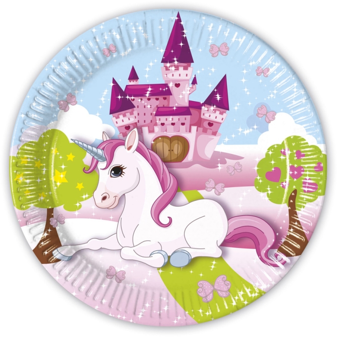 8 Assiettes Licorne Enchante 