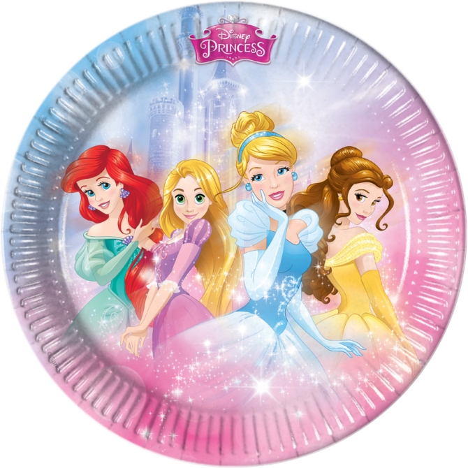 8 Assiettes Princesses Disney Charming 