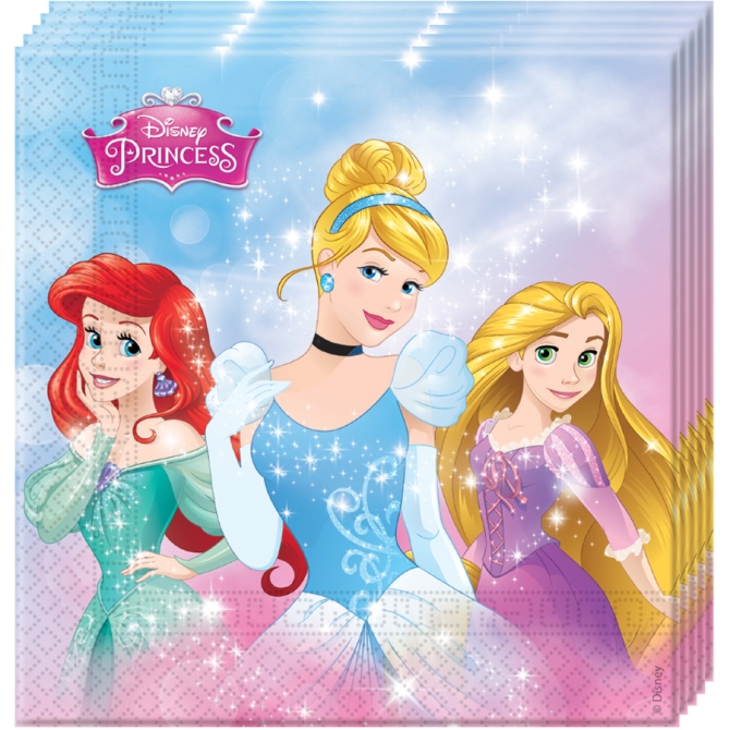 20 Serviettes Princesses Disney Charming 