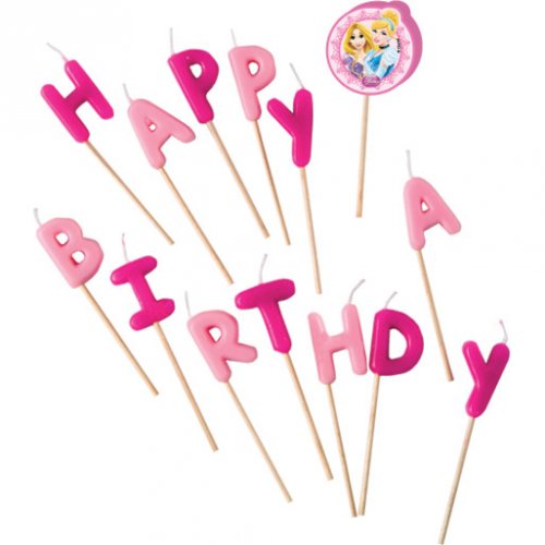 Bougies Lettres Happy Birthday Princesses Disney 