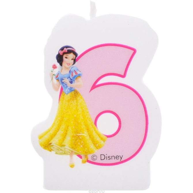 Bougie Chiffre 6 Princesses Disney 