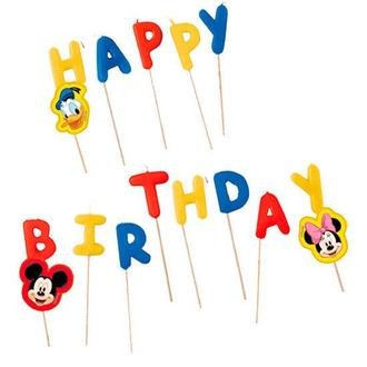 14 Mini Bougies Happy Birthday Mickey 