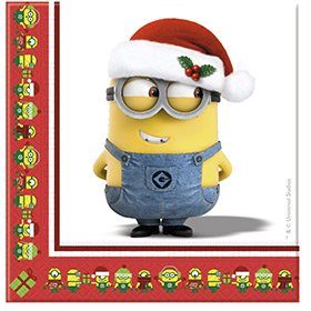 20 Serviettes Minions Christmas 