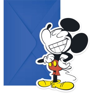 6 Invitations Mickey Super Cool