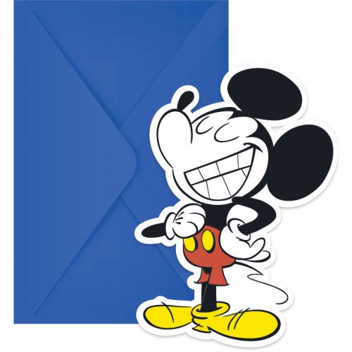 6 Invitations Mickey Super Cool 