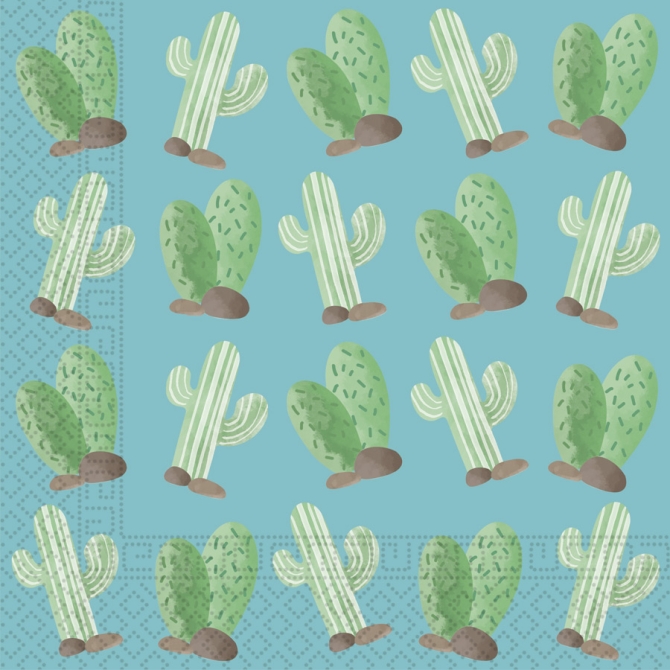 20 Serviettes Cactus Lama Birthday 
