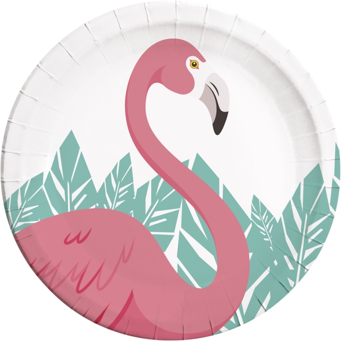 8 Assiettes Flamingo Birthday 