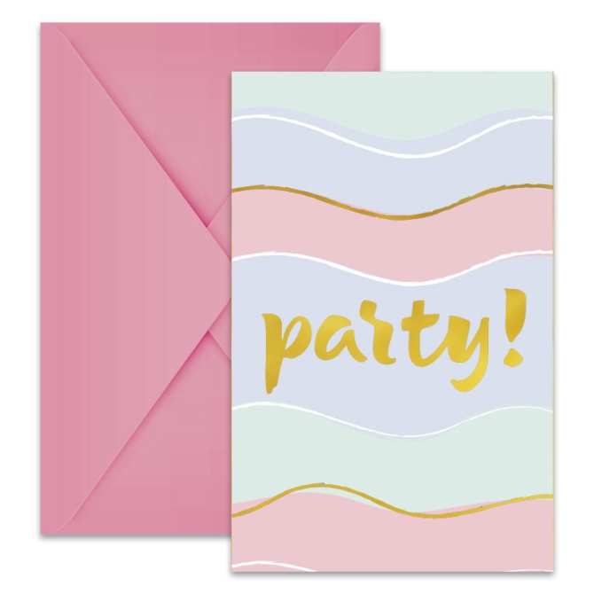 6 Invitations Sweet Party 