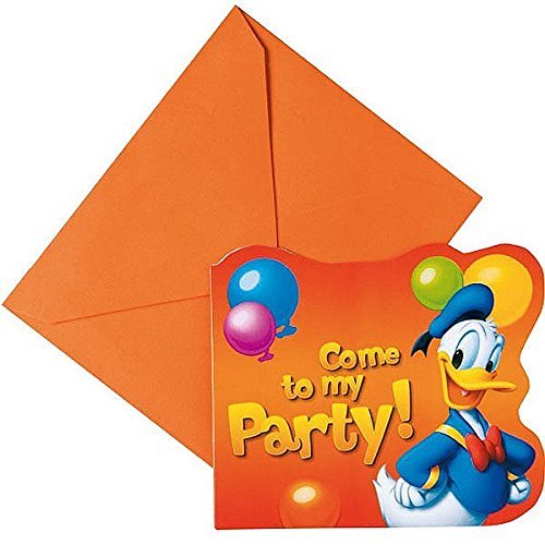 6 Invitations Donald Party 