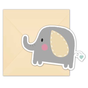 6 Invitations lphant Baby