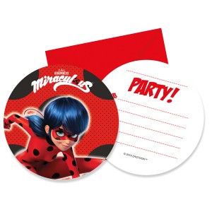 6 Invitations Lady Bug