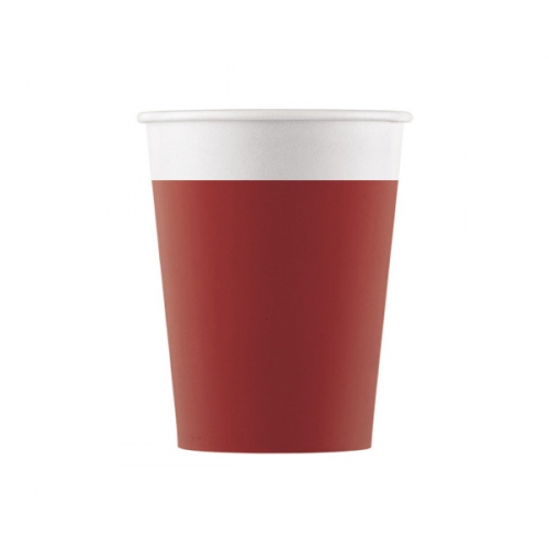 8 Gobelets Rouge - Compostable 