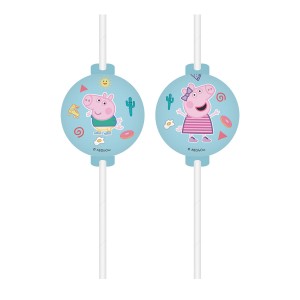 4 Pailles Peppa Pig Fun - recyclable