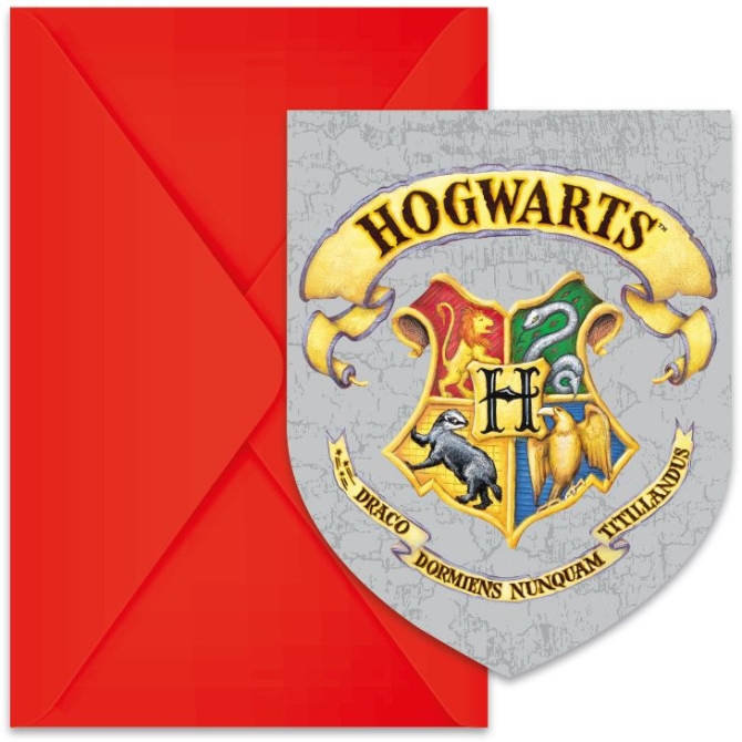 6 Invitations Harry Potter Poudlard 