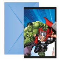 6 Invitations Avengers Evergreen