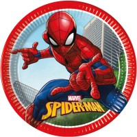 Contient : 1 x 8 Assiettes Spiderman Crime Fighter