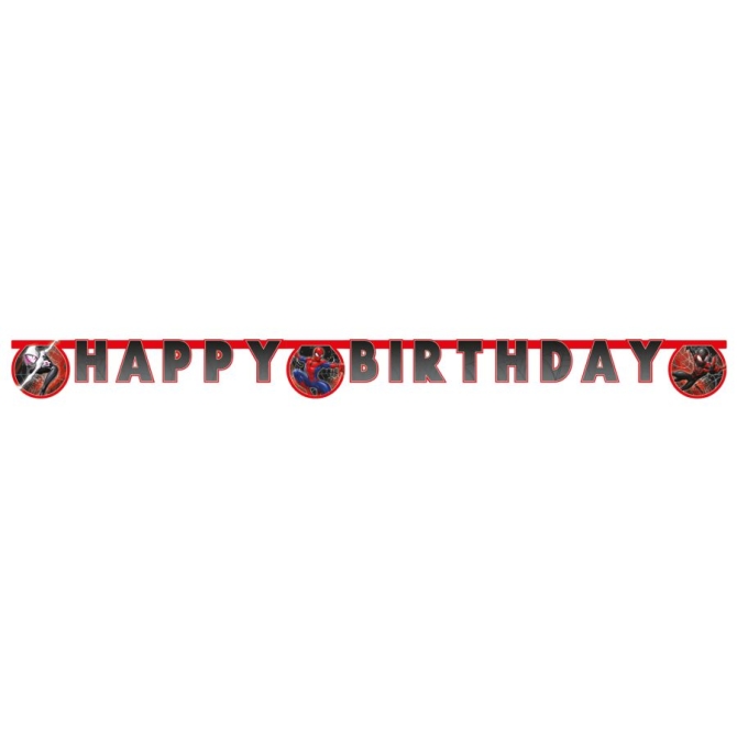 Guirlande Lettres Happy Birtdhay Spiderman World Of Webs 
