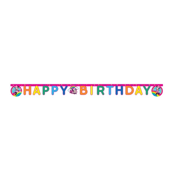 Guirlande Lettres Happy Birtdhay Minnie Rainbow 