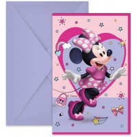 6 Invitations Minnie Junior